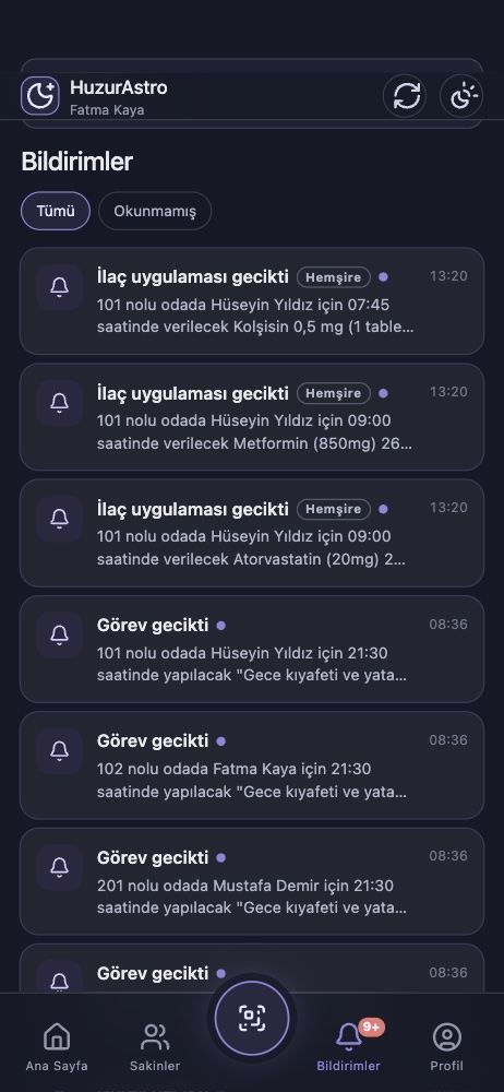 Bildirimler ekranı